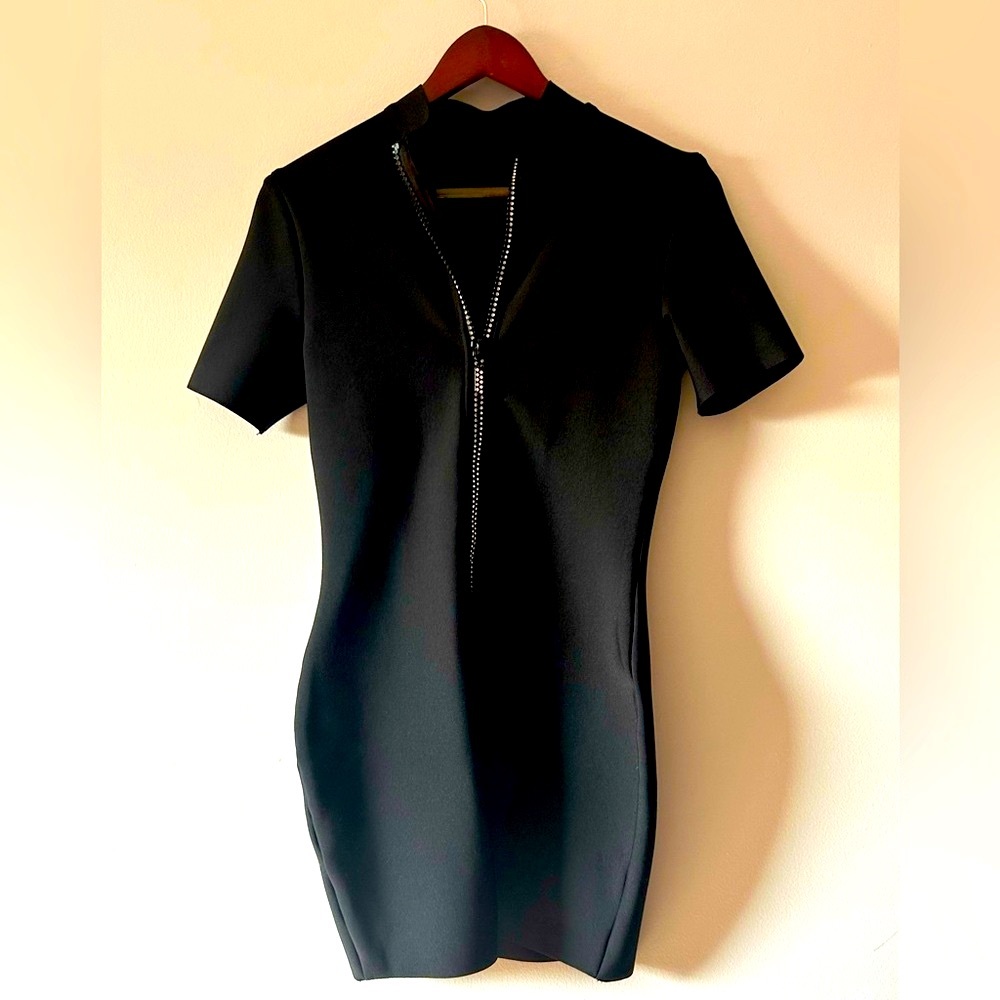 Bella Barnett Front Crystal Zip Midi Dress
